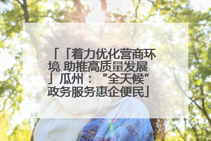 「着力优化营商环境 助推高质量发展」瓜州：“全天候”政务服务惠企便民