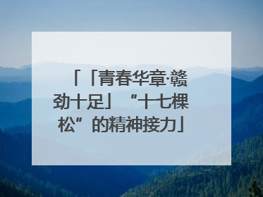 「青春华章·赣劲十足」“十七棵松”的精神接力