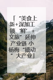 “美食上新+深加工锁‘鲜’+文旅”延伸产业链 小杨梅“撬动”大产业
