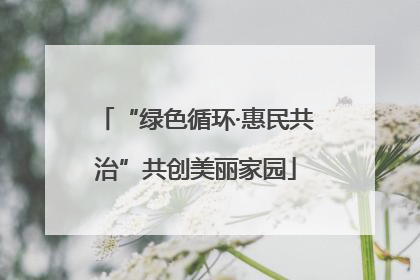 “绿色循环·惠民共治”共创美丽家园