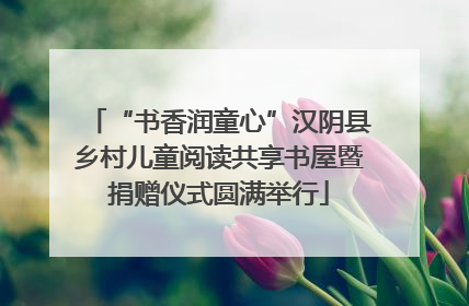 “书香润童心”汉阴县乡村儿童阅读共享书屋暨捐赠仪式圆满举行