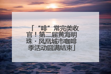 “啡”常完美收官！第二届黄海明珠・凤凰城市咖啡季活动圆满结束