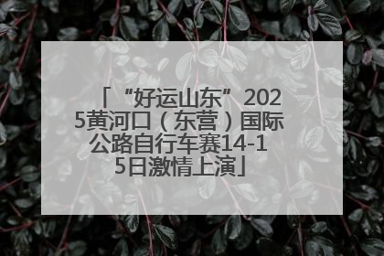 “好运山东”2025黄河口（东营）国际公路自行车赛14-15日激情上演