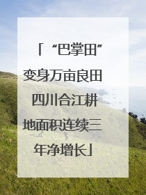 “巴掌田”变身万亩良田 四川合江耕地面积连续三年净增长