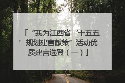 “我为江西省‘十五五’规划建言献策”活动优质建言选登（一）