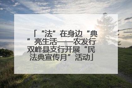 “法”在身边“典”亮生活——农发行双峰县支行开展“民法典宣传月”活动