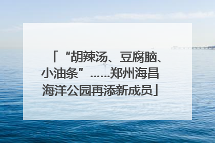 “胡辣汤、豆腐脑、小油条”……郑州海昌海洋公园再添新成员