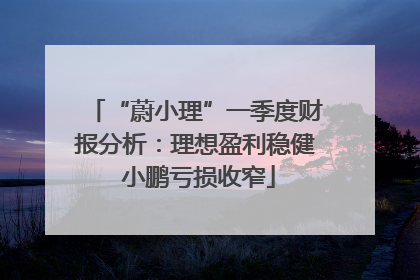 “蔚小理”一季度财报分析：理想盈利稳健 小鹏亏损收窄