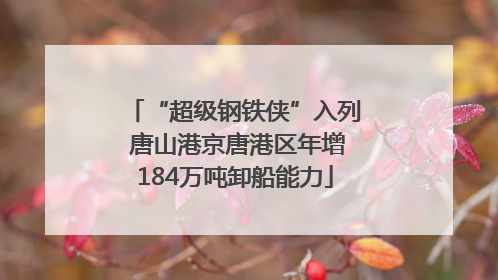 “超级钢铁侠”入列 唐山港京唐港区年增184万吨卸船能力
