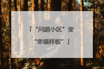 “问题小区”变“幸福样板”