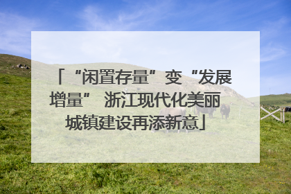 “闲置存量”变“发展增量” 浙江现代化美丽城镇建设再添新意