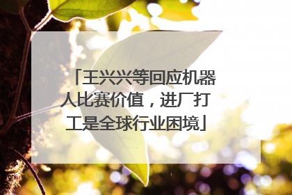 王兴兴等回应机器人比赛价值，进厂打工是全球行业困境