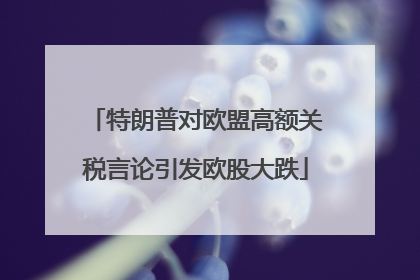 特朗普对欧盟高额关税言论引发欧股大跌