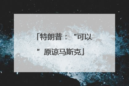 特朗普：“可以”原谅马斯克