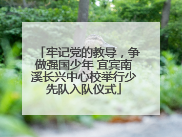 牢记党的教导，争做强国少年 宜宾南溪长兴中心校举行少先队入队仪式