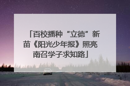 百校播种“立德”新苗《阳光少年报》照亮南召学子求知路