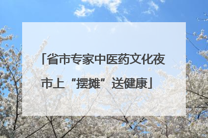 省市专家中医药文化夜市上“摆摊”送健康