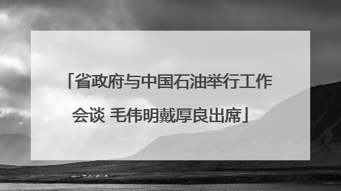 省政府与中国石油举行工作会谈 毛伟明戴厚良出席