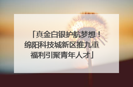 真金白银护航梦想！绵阳科技城新区推九重福利引聚青年人才