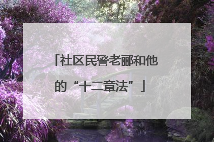 社区民警老郦和他的“十二章法”