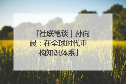 社联笔谈｜孙向晨：在全球时代重构知识体系
