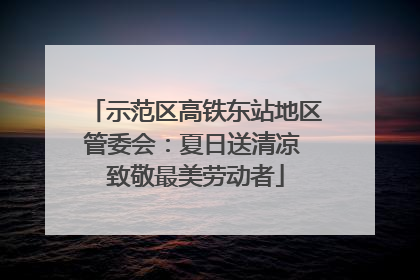示范区高铁东站地区管委会：夏日送清凉 致敬最美劳动者