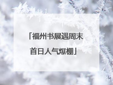 福州书展遇周末 首日人气爆棚