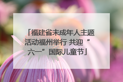 福建省未成年人主题活动福州举行 共迎“六一”国际儿童节