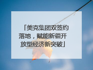 美克集团双签约落地，赋能新疆开放型经济新突破