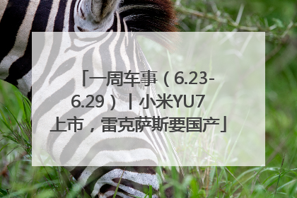 一周车事（6.23-6.29）丨小米YU7上市，雷克萨斯要国产