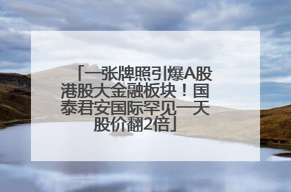一张牌照引爆A股港股大金融板块！国泰君安国际罕见一天股价翻2倍