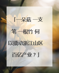 一朵菇 一支笔 一根竹 何以撬动浙江山区百亿产业？