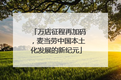 万店征程再加码，麦当劳中国本土化发展的新纪元
