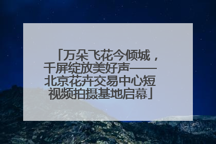 万朵飞花今倾城，千屏绽放美好声——北京花卉交易中心短视频拍摄基地启幕