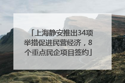 上海静安推出34项举措促进民营经济，8个重点民企项目签约