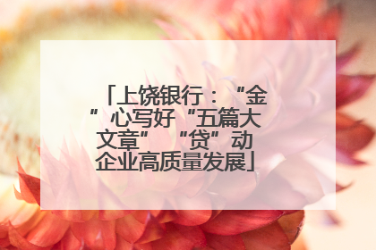 上饶银行：“金”心写好“五篇大文章” “贷”动企业高质量发展