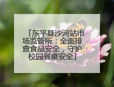 东平县沙河站市场监管所：全面排查食品安全，守护校园餐桌安全