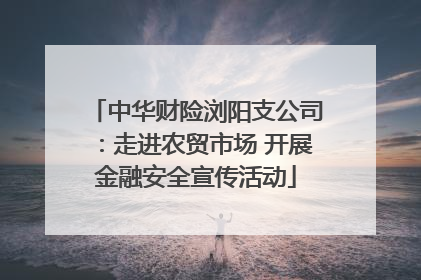中华财险浏阳支公司：走进农贸市场 开展金融安全宣传活动