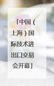 中国（上海）国际技术进出口交易会开幕
