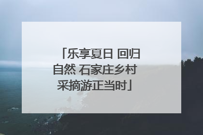 乐享夏日 回归自然 石家庄乡村采摘游正当时