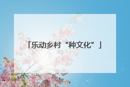 乐动乡村“种文化”