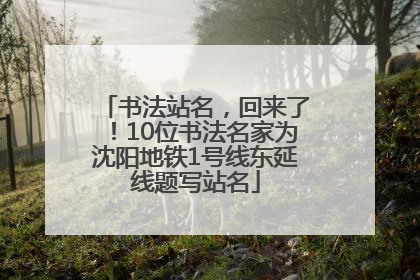 书法站名，回来了！10位书法名家为沈阳地铁1号线东延线题写站名