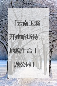 云南玉溪开建喀斯特地貌生命主题公园