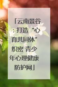 云南景谷：打造“心育共同体”织密 青少年心理健康防护网
