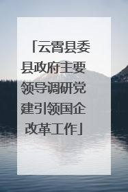 云霄县委县政府主要领导调研党建引领国企改革工作