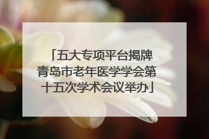 五大专项平台揭牌 青岛市老年医学学会第十五次学术会议举办