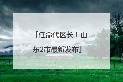 任命代区长！山东2市最新发布