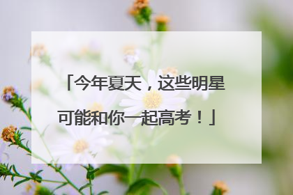 今年夏天，这些明星可能和你一起高考！