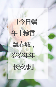 今日端午丨粽香飘春城，岁岁年年长安康