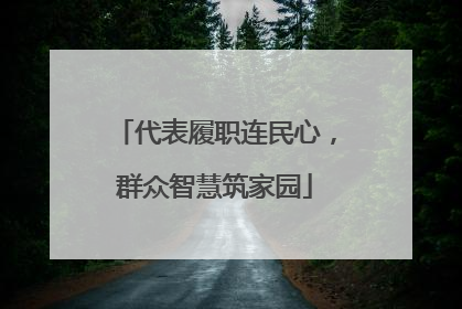 代表履职连民心，群众智慧筑家园